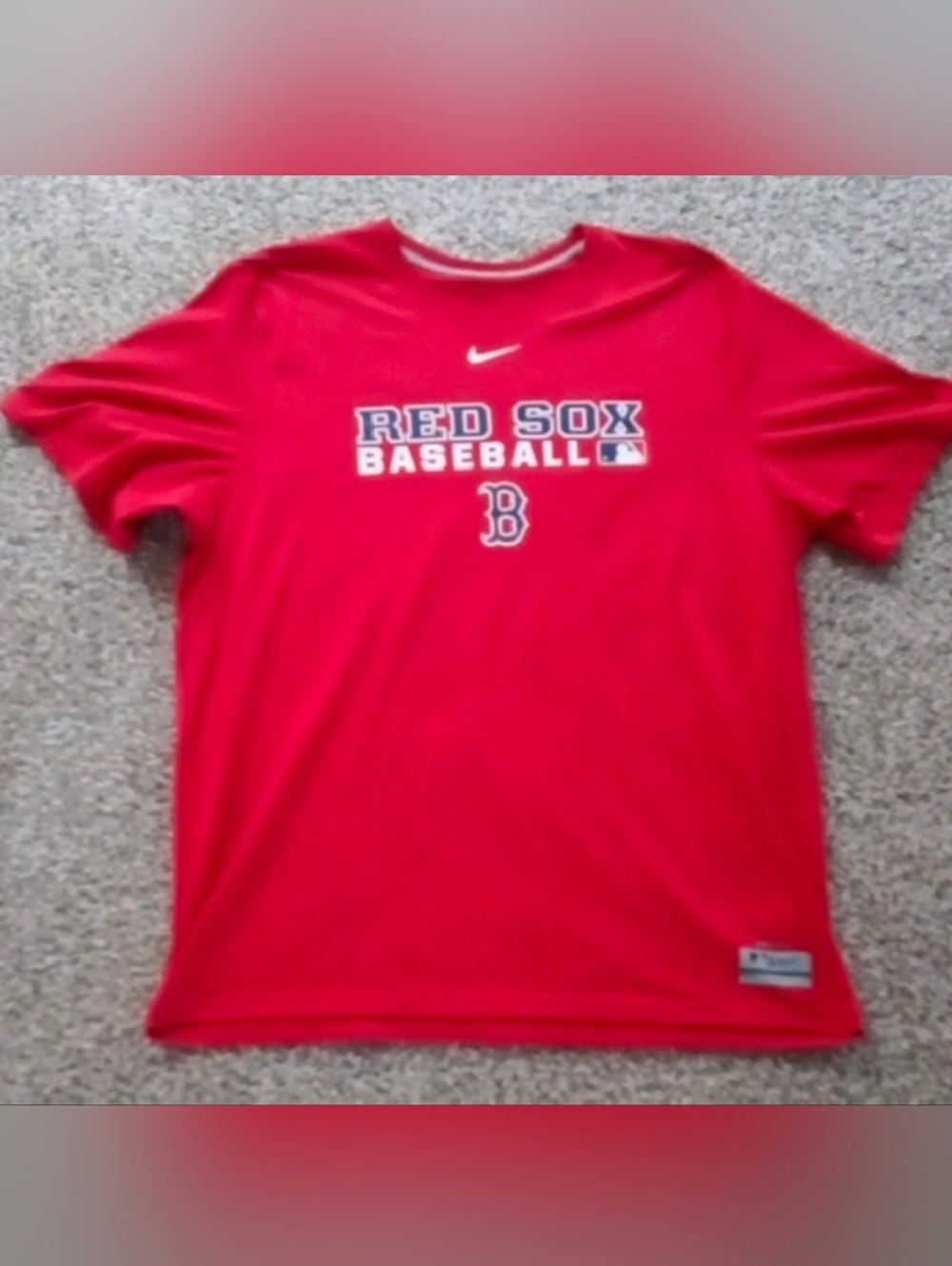 NWOT Mens Nike Dri-FIT Red Performance Tee with Black Logo
